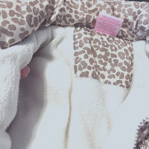 Beverly Hills Princess Girls Cheetah Print Puffy Vest-Size 7-8-Pockets-Tan/Cream - Picture 14 of 16